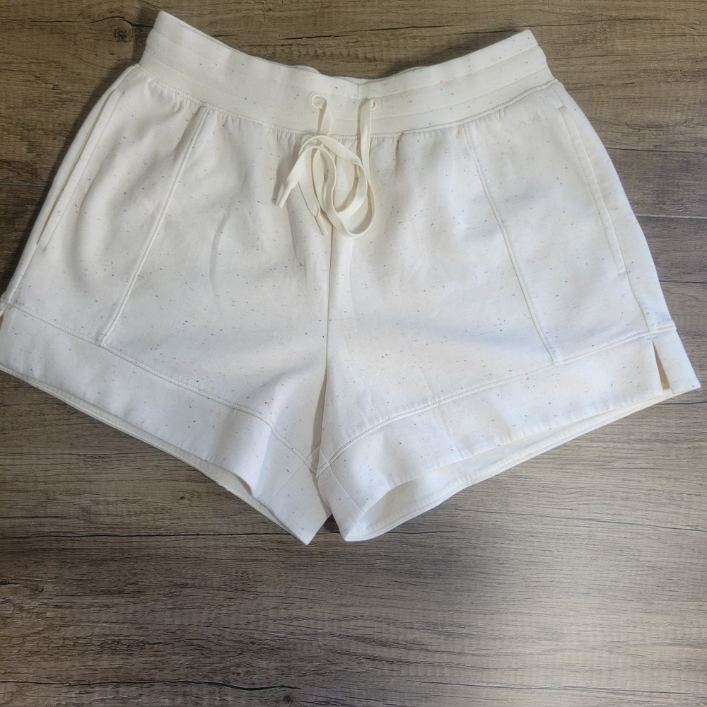 DSG Shorts Womens Small Cream Multicolored Specks Pull On Athleisure Athletic